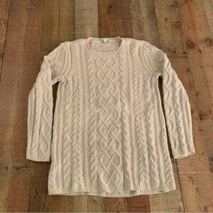 J. Jill womens soft white cable knit crewneck sweater -XS